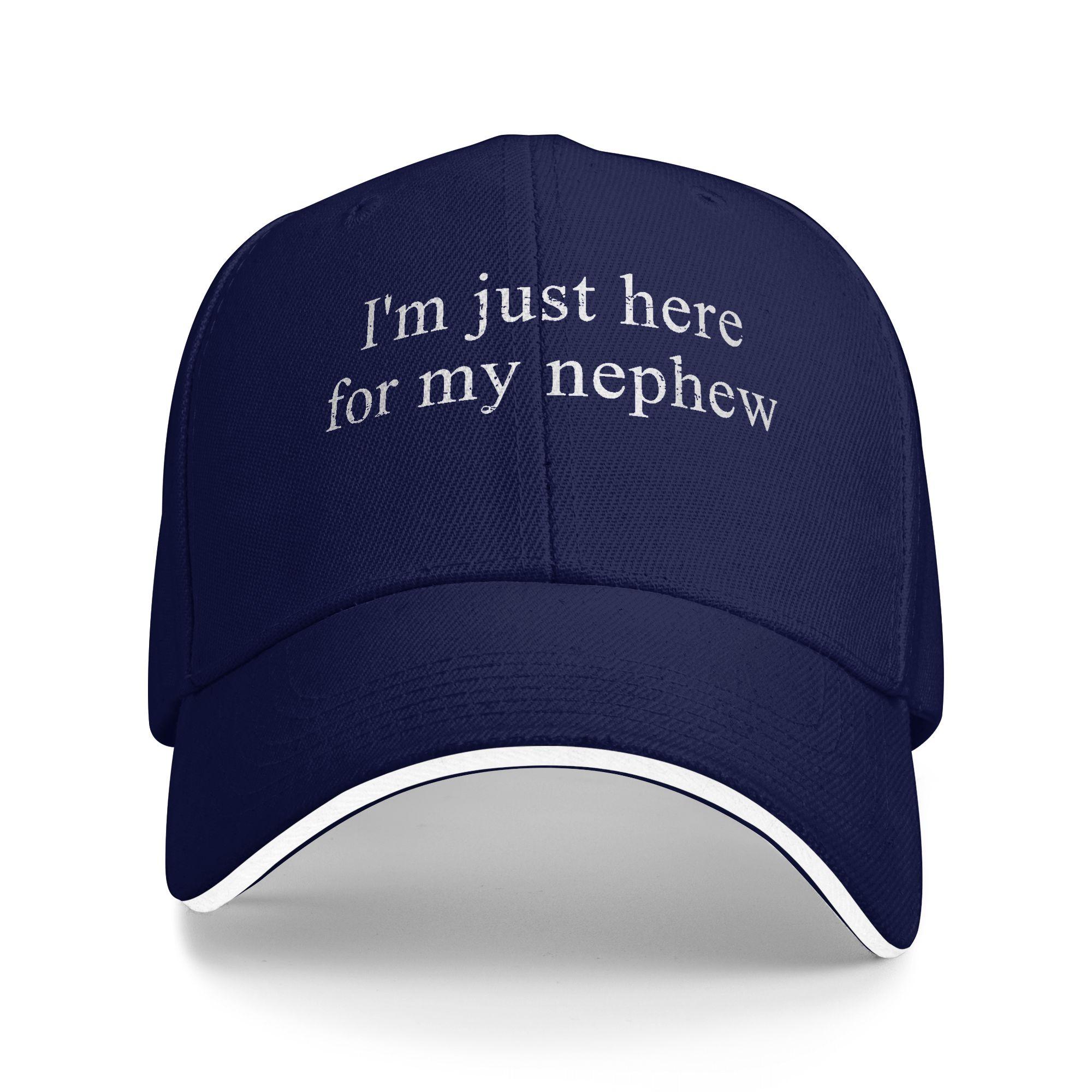 

Vintage Funny I m Just Here for My Nephew Casual Baseball Cap Spring Trucker Hat Outdoor Sport Snapback Cap Men Baseball Caps As Picture темно-синього кольору