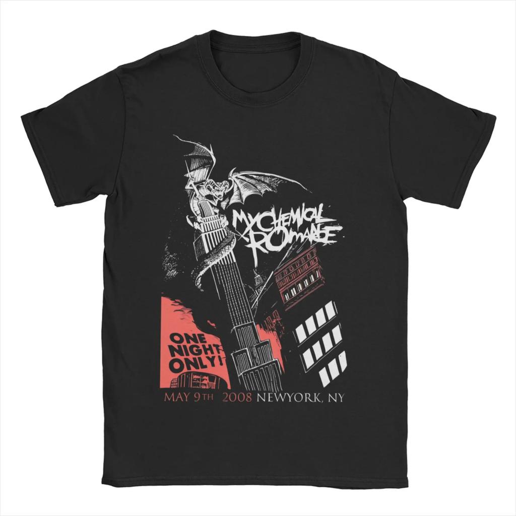 Short Sleeved Round Neck Y2k Tshirt Unisex Women Clothing New in Top  Tees Unisexs TShirt Cat Parade Band Punk My Chemical RoUnisexce