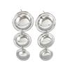 Geometric Fashion OL American Earrings for Women Circle Double Layer Design Versatile