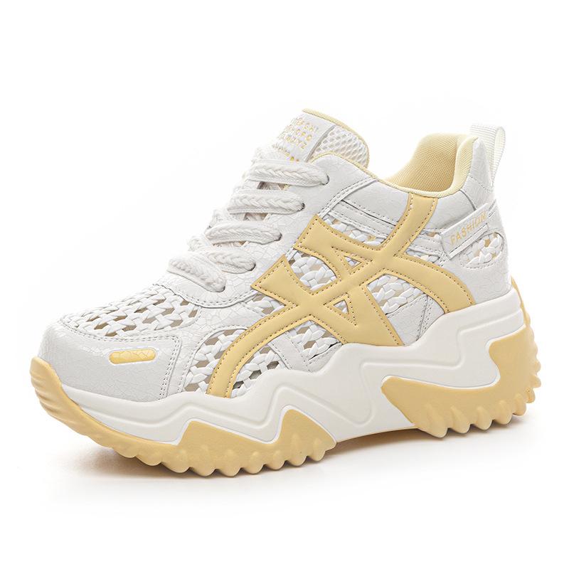 Summer new super fire hollow dad shoes women breathable casual thick baseplate shoes