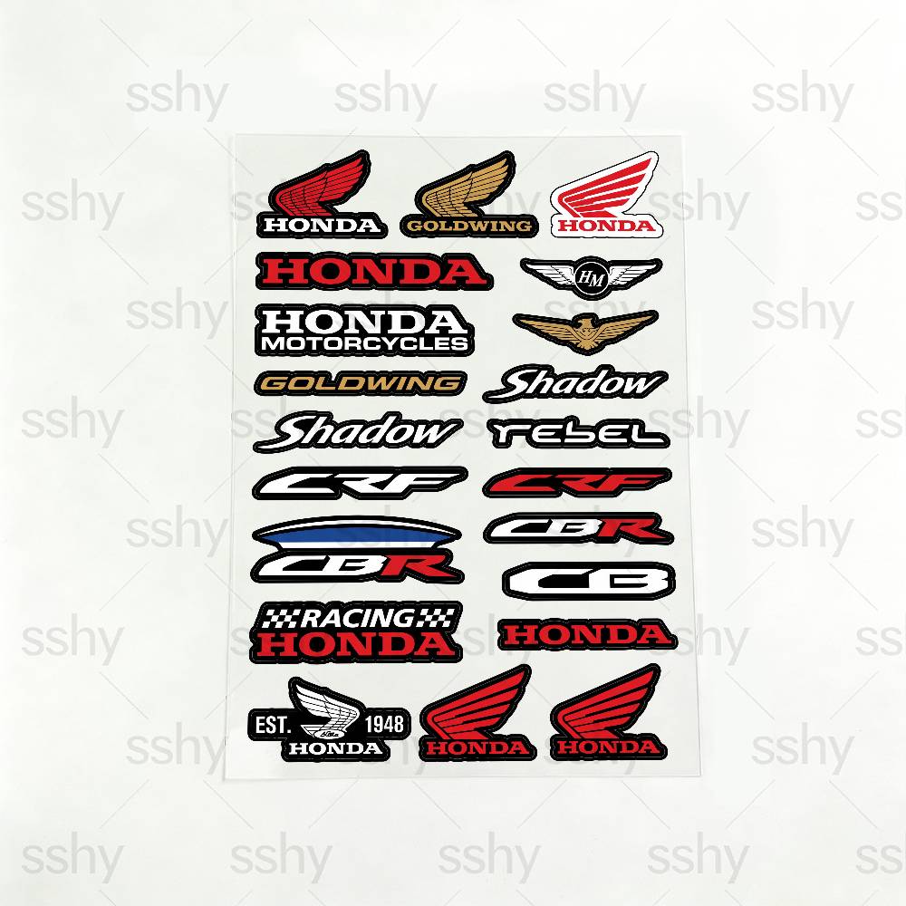 WYEY7 ДЛЯ HONDA HRC H WING Мотоциклетные Светоотражающие Наклейки Водонепроницаемые Наклейки для Шлема Скутера Топливного Бака Ящика для Инструментов Гонки 20x30cm