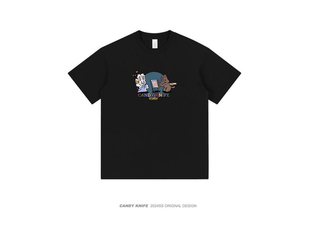 Statue of Liberty Rabbit Self-Portrait Cotton T-Shirt - Unisex Short-Sleeve Summer Top