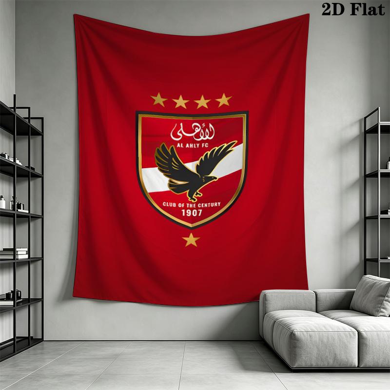 Al Ahly Wall Tapestry Aesthetic Wall Hanging Printed Fabric Blanket Decorative Tapestries for Bedroom Living Room Home Decor