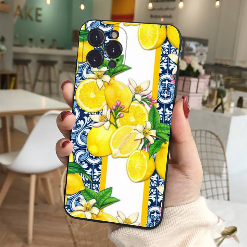 Mediterranean Lemon Phone Case For iPhone 14 11 12 13 Mini Pro XS Max Cover 6 7 8 Plus X XR SE 2020 Funda Shell