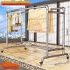 Galvanized Steel Pipe Clothes Rack for Balcony or Bedroom - Floor Standing Hanger