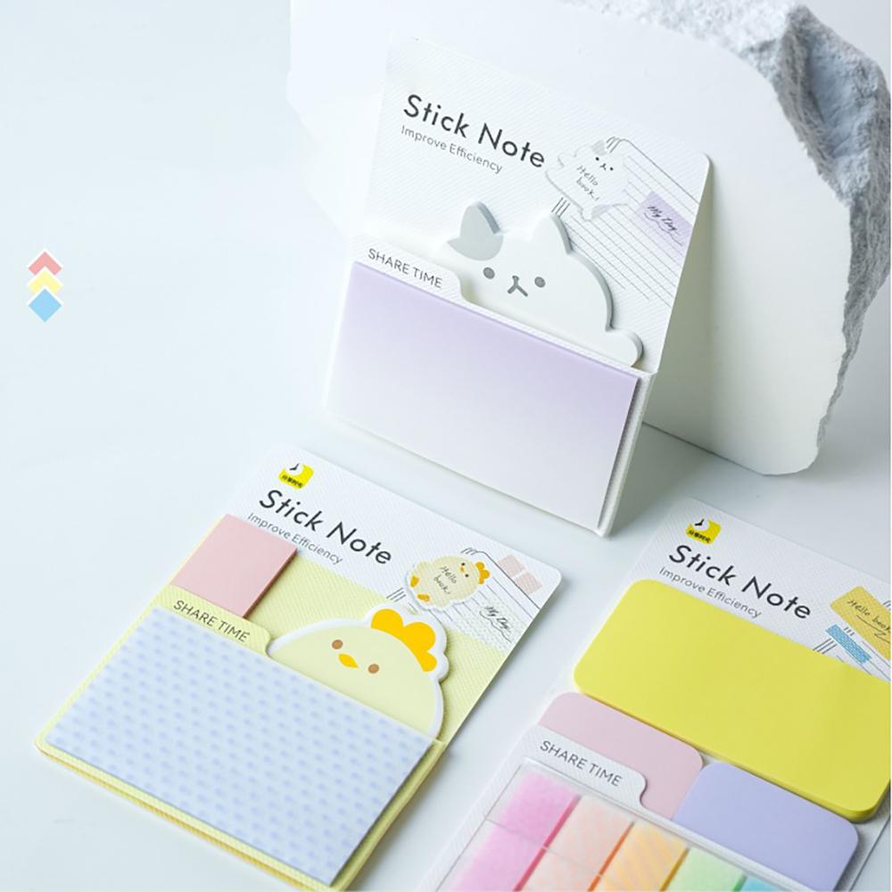 60 sheets cute cartoon combination sticky notes on Instagram, small notebook for students to use for message tags and memos