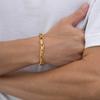 Gold Color Handmade Chain Bracelets for Men,Waterproof Stainless Steel Chain Wristband,Causal Simple Jewelry Gift