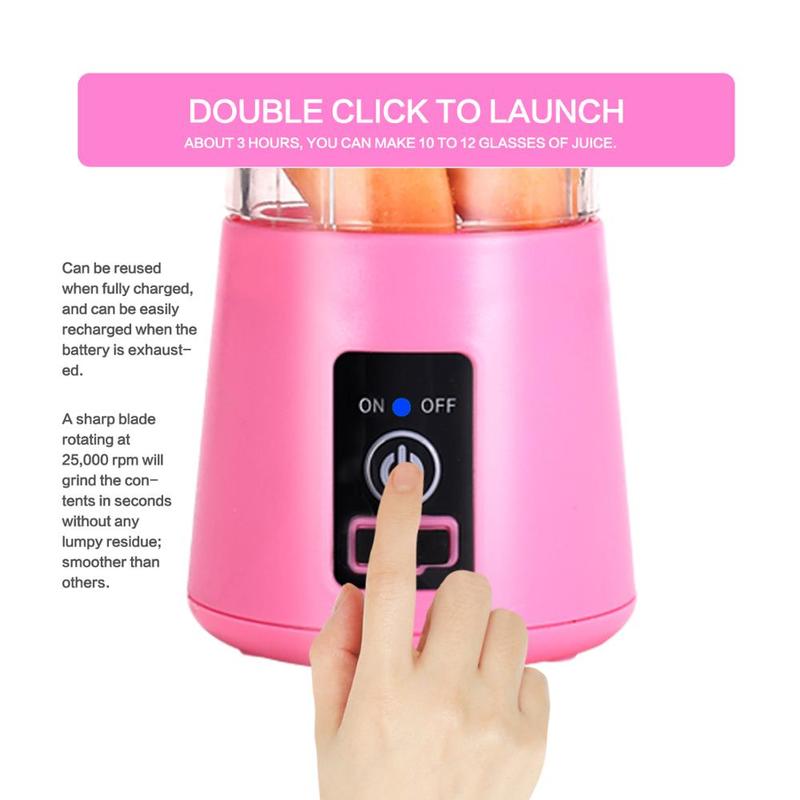 Portable Electric Juicer Battery Smoothie USB Blender Mini Fruit Blenders for Fruit Teachers Fruit Food Multi-function Milkshakes | Juillers (Purple)