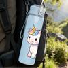 1PC White Unicorn Fantasy Cartoon 750ml Color Plastic Sports Water Bottle Leakproof Flip Straw Lid Suitable for Sports Office Home Use