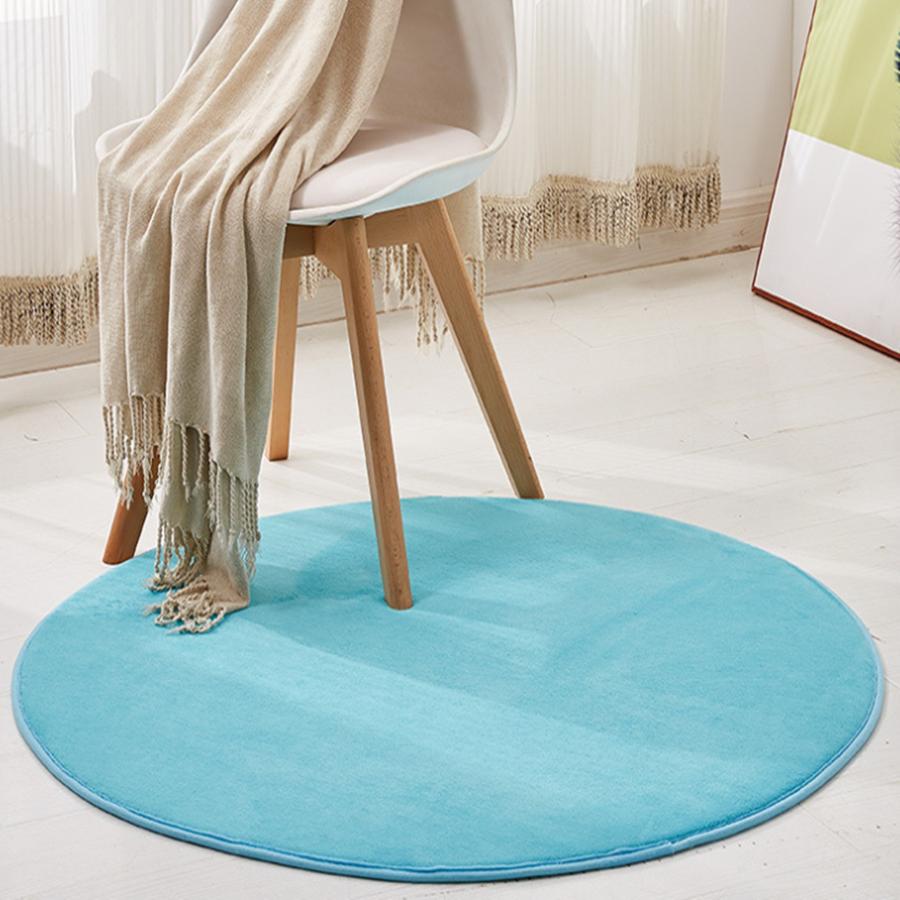 2022 Hot Sell Round Coral Velvet Carpet Color Water Absorption Sofa Carpet Memory Foam Bedroom Living Room Children Rug Yoga Mat