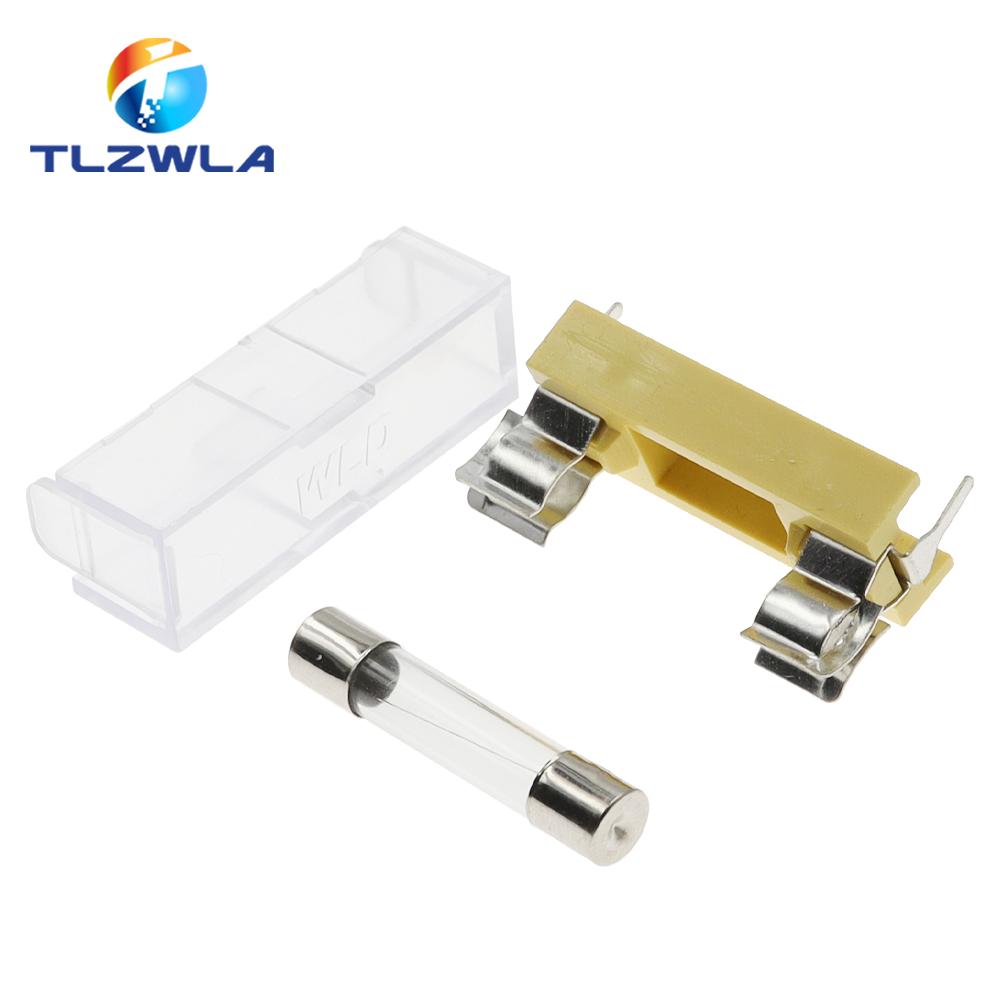 5PCS 5*20mm 6*30mm 250V Glass Fuse Holder Transparent Holder With Transparent Cover Fuse Blocks 5X20MM 6X30MM Insurance Header Fuse Holders1