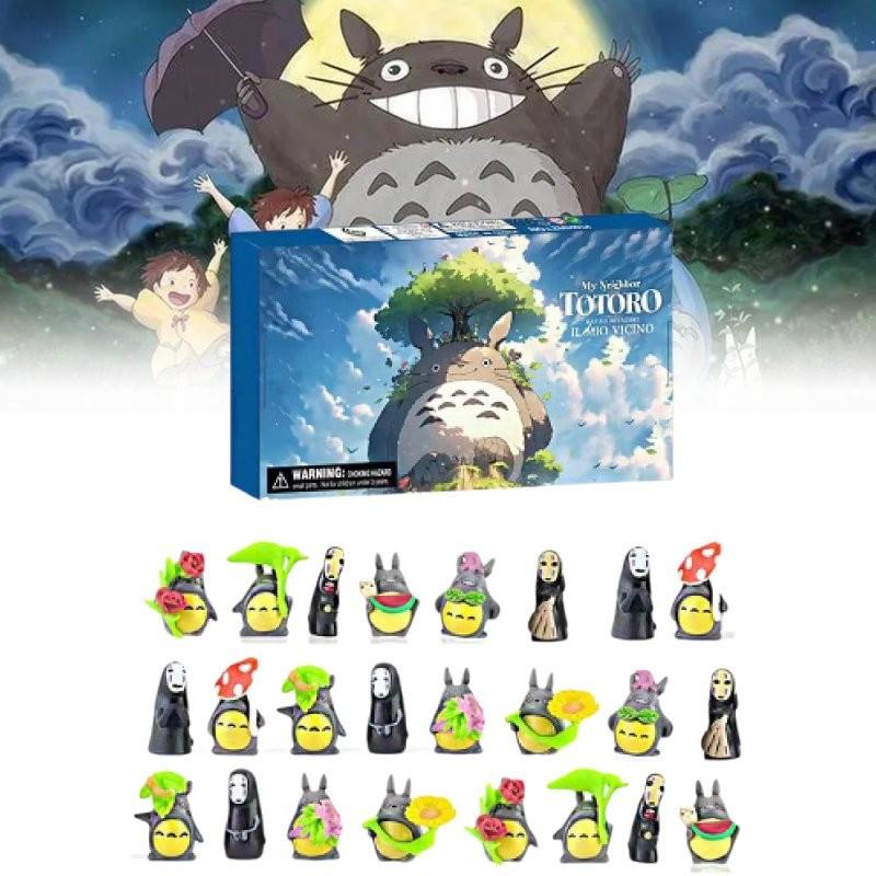 Enchanting Totoro Figurine Collection Featuring 24 Blind Box Sets With Unique Designs