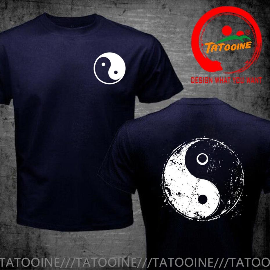 Vtipný design Yin Yang Vintage Grunge Opotřebovaný Tai Chi Tričko Unisex Móda Trendy Ležérní Oblečení Stylové Vrcholy Tričko Leisur