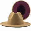 European and American woolen top hat new outer yellow inner sapphire blue hat ethnic style jazz hat cashmere felt hat