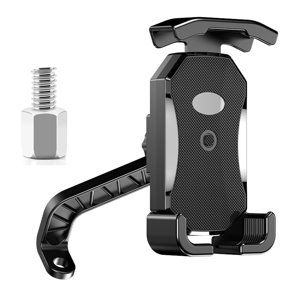

Motorcycle Phone Mount Bracket Design for Rearview Mirrors Securely Holds Mobile Devices with Adjustable Angle