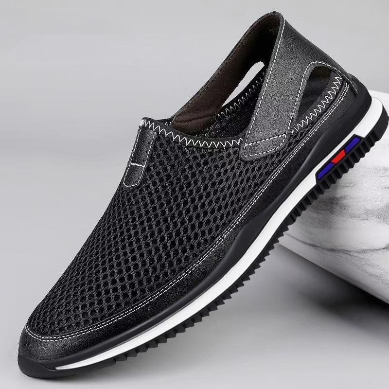 New Men's Shoes Mesh Thin Breathable Casual Shoes Fashionable and Comfortable Versatile Lazy Shoes Sports Casual Board Shoes Men's Shoes