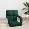Adjustable Floor Chair Dark Green Velvet