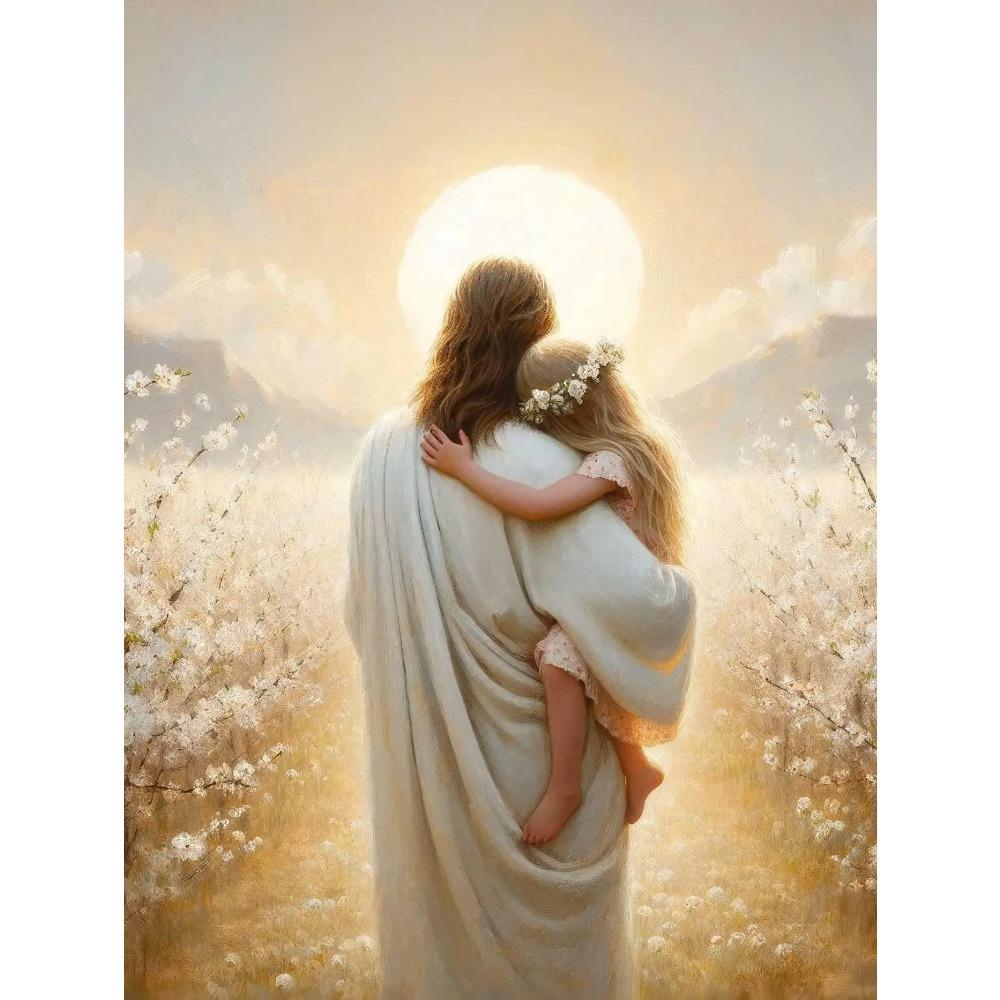 Jesus With Woman Christian Posters Savior Jesus Knows Your Pain Prints Canvas Painting Wall Art Pictures Beach Home Room Decor