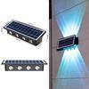 Lampă LED de perete pentru exterior, impermeabilă: Lumină solară cu funcție sus-jos pentru grădină și pereți exteriori