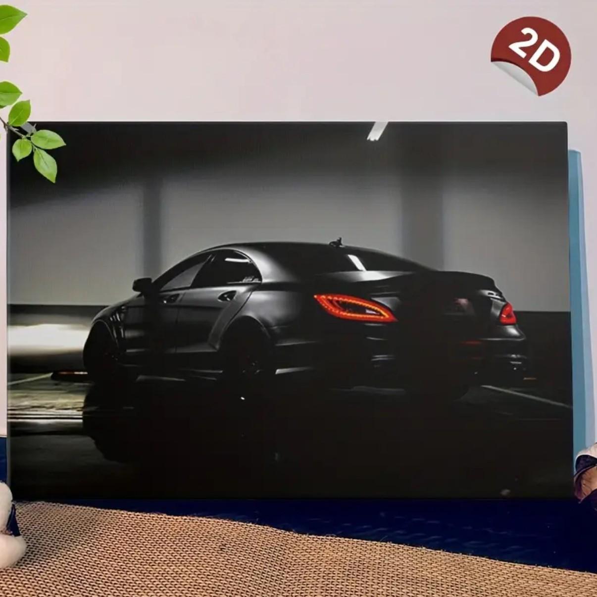 3D Car Oil Canvas Wall Art with Pine Frame for Living Room 20x30