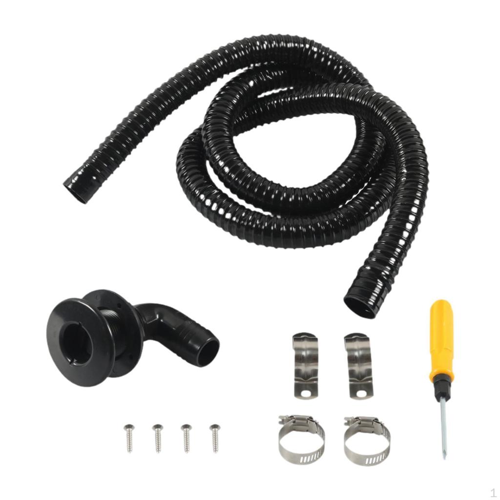 Furtun pentru pompă de santină pentru uz maritim, kit de instalare de 1-1/8 inch cu cot de 90 de grade