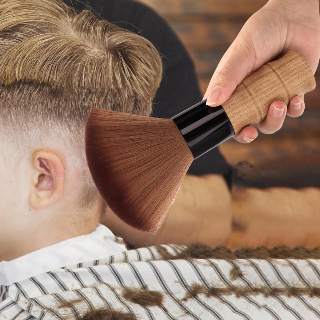 15cm Barber Neck Duster Brush Facial and Hair Remover Accessories Multipurpose Wooden Handle