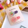2pcs korean geometric hairpin rainbow color-block girl bangs side clip cute cartoon girl hairpin headwear