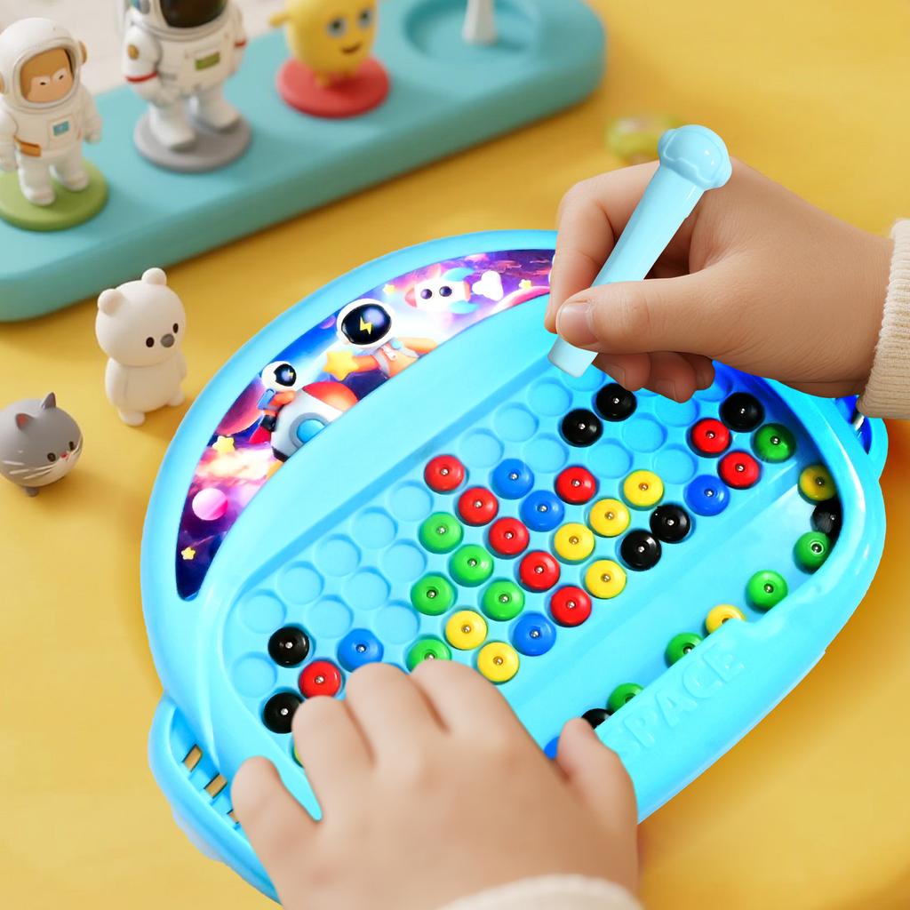 Children's Magnetic Doodle Board with Pen & Beads Drawing Toy for Kids Educational Boy Girl Montessori Educational Toys Gifts