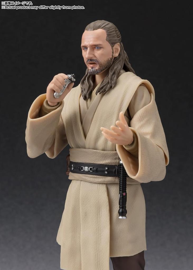 TAMASHII NATIONS Figurine mobile peinte de 150 mm, Jinn le Fantôme, SHFiguarts Qui-Gon (La menace de STAR WARS) Environ. PVC, ABS et tissu