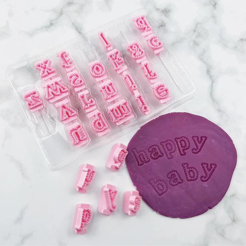 26pcs/set Alphabet Cake Molds Cakes Sugar Paste Letter Cookies Cutter Words Press Stamp Baking Embossing Mould for Home DIY Cake