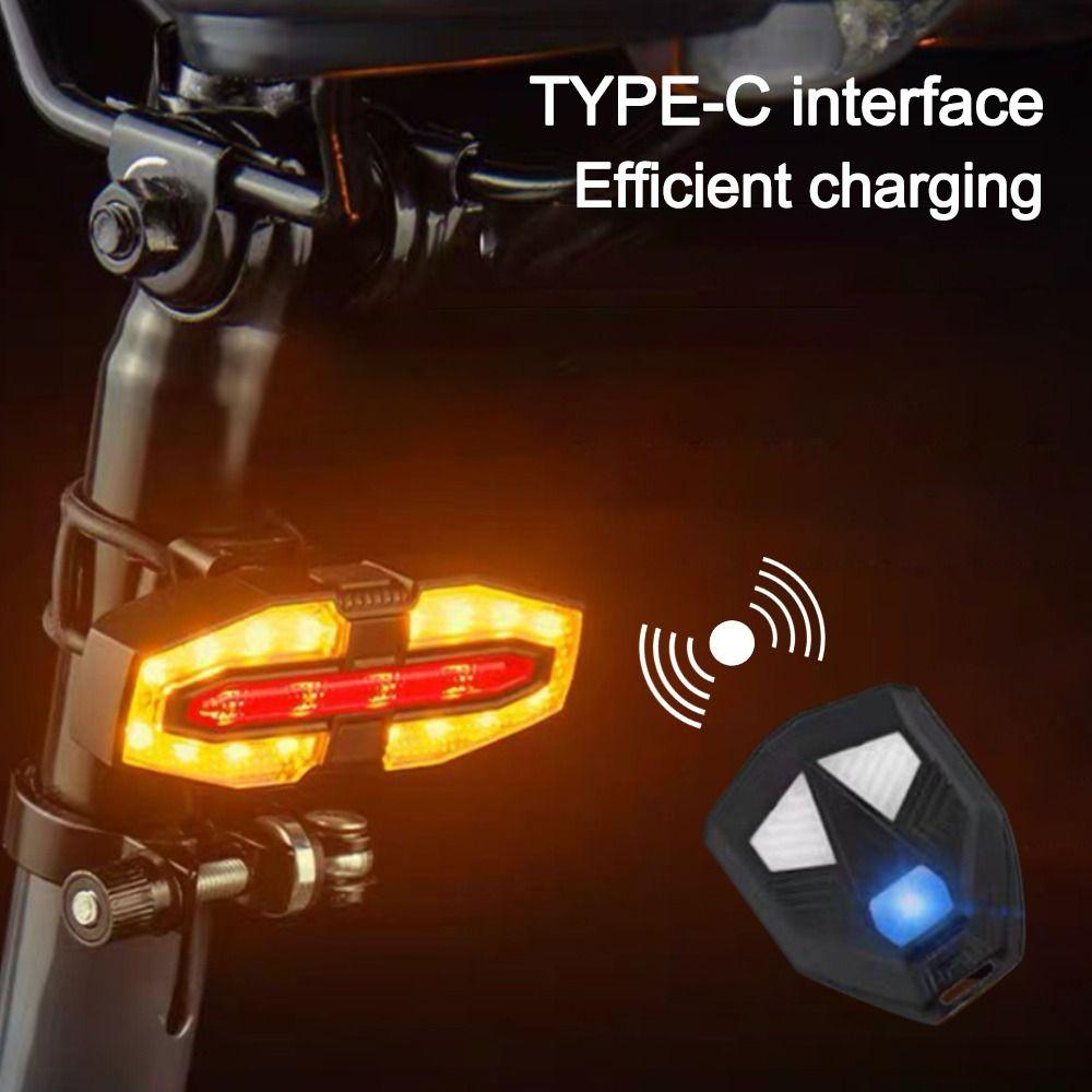 Waterproof Bike Tail Light Wireless Remote Control Bike Tail LED Accessories Night Riding Light