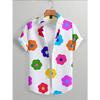 2025 New Summer Daily Fashion Short-sleeved Shirts 3D Flower-printed Men's Casual Shirts Outdoor Beach Hawaiian Style Shirts