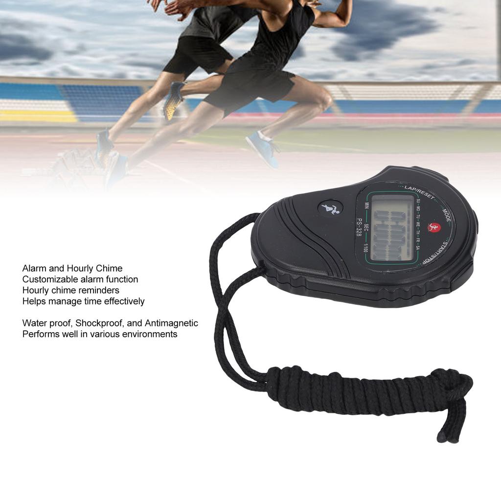 Digital Sports Stopwatch Water Proof Large Display Handheld Stopwatch Timer for Running Football Fitness