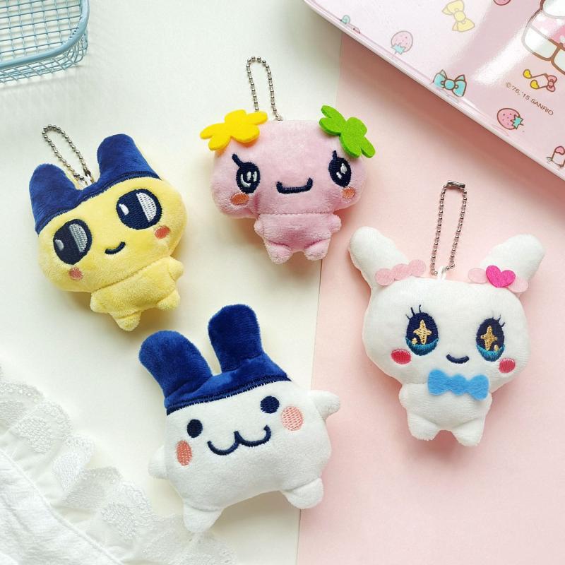 Kreslený Tamagotchi Anime Plyšový Přívěsek Kreativní Kawaii Mametchi Mimitchi Panenka Klíčenka Ozdoba na Batoh Dárky