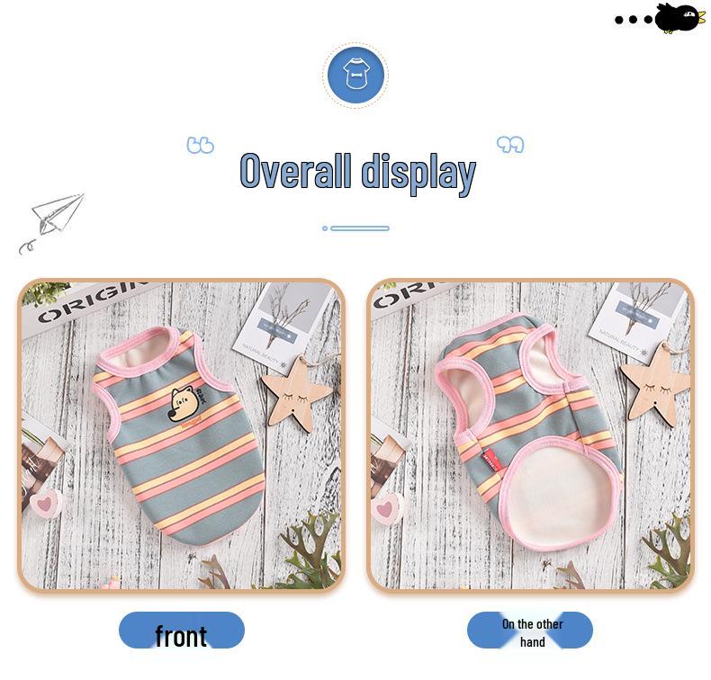 Colorful Striped Warm Vest for Pets - Autumn/Winter Style for Teddy, Pomeranian, Bichon, Cats, and Dogs