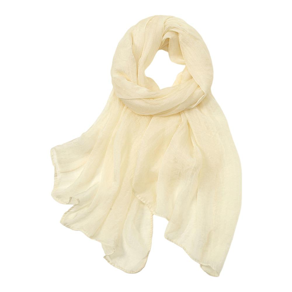 Long Sunscreen Shawl Solid Color Shawl Silk New Chiffon Scarf  Summer