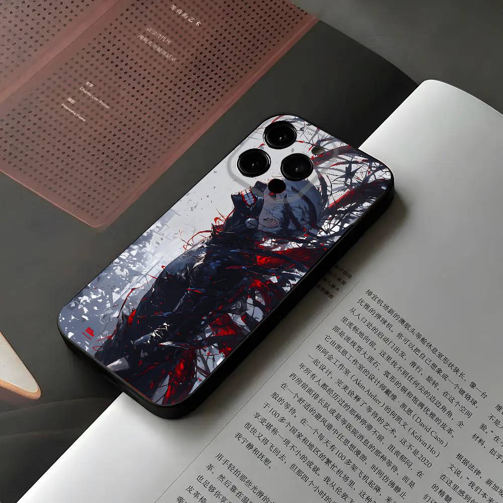 R-Tokyo Ghoul Kaneki Ken Phone Case For Iphone 16 15 11 13 14 Pro Max 7 8 Plus X Xr Xs Max 12mini Black Shell Cover Case