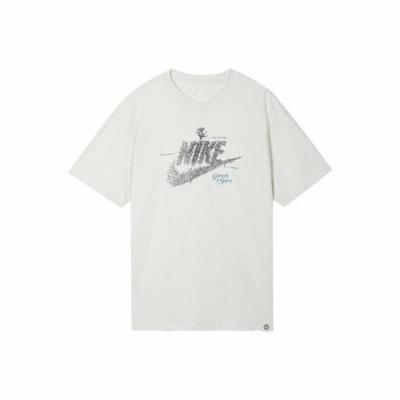 Men's White T-Shirt with Plant and Flower Logo Print DN5135-072