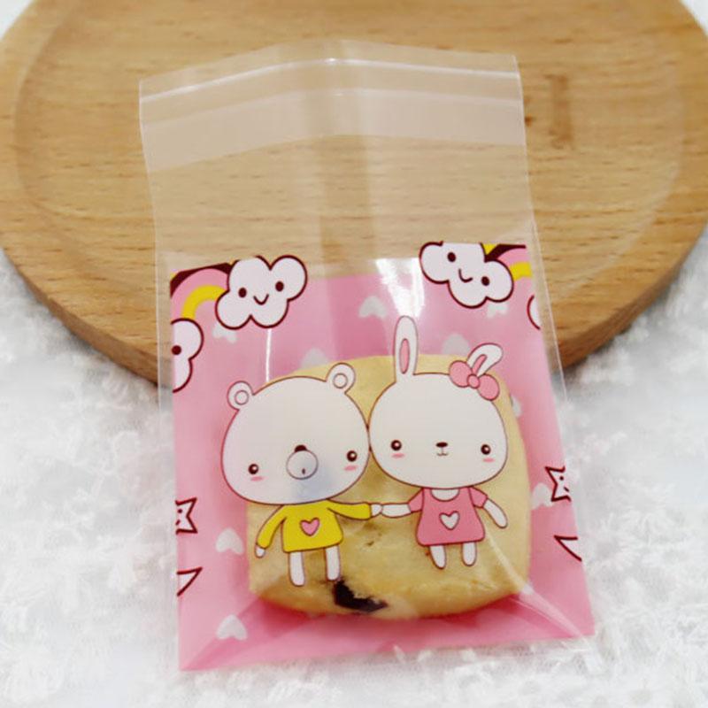 50PCS Cute Cartoon Monster Cookie Candy Self-Adhesive Plastic Bags For Biscuits Snack Baking Package Supplies Christmas Decor