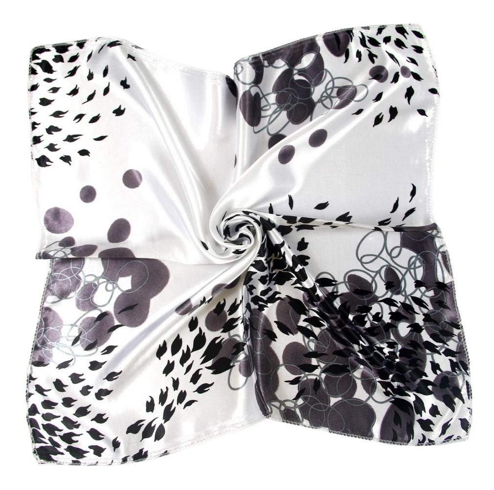 50x50cm Floral Print Satin Silk Scarf 100% Polyester Multifunctional Square Neck Scarves for Women
