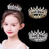 Crystal Baroque Crown Sparky Round Crown for Women High-quality Crystal Bridal Tiara  Prom Night