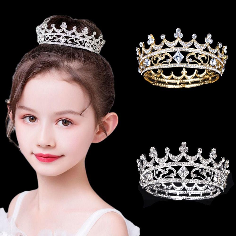 Crystal Baroque Crown Sparky Round Crown for Women High-quality Crystal Bridal Tiara  Prom Night