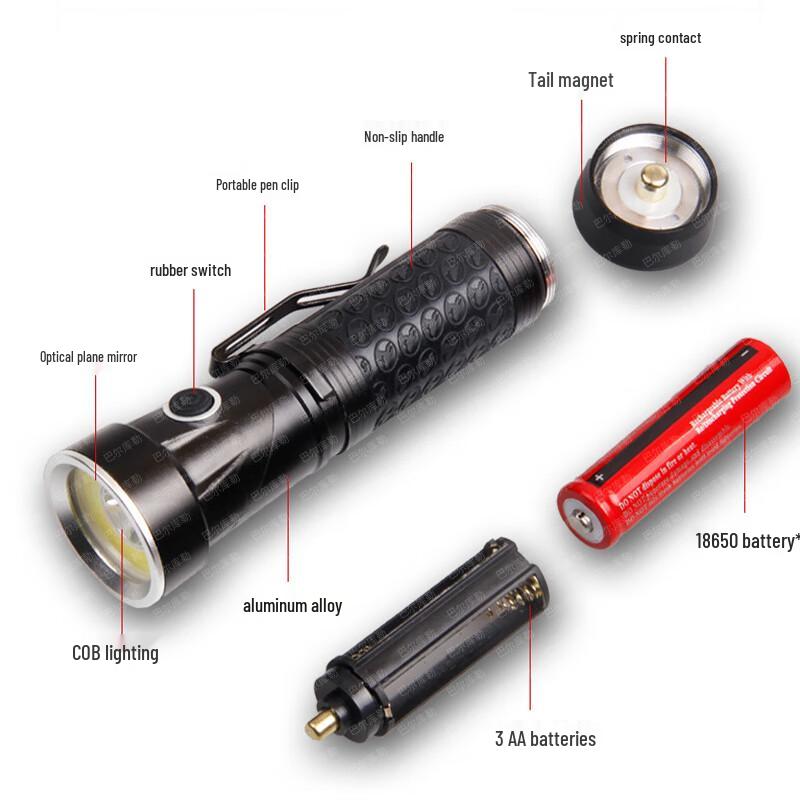 Rechargeable 90-Degree Folding Work Flashlight with Magnetic Base