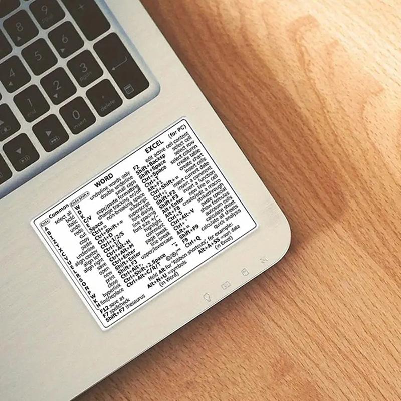 5 buc. Autocolant de referință pentru tastatură Windows/Word, Autocolant cu scurtături de computer, Autocolante adezive detașabile pentru ghid rapid de referință pentru tastatură