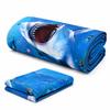Cool Shark Beach Towel 3D Ocean Print Quick Dry Pool Bath Towel For Men Boys Kids Summer Vacation Travel Accessory