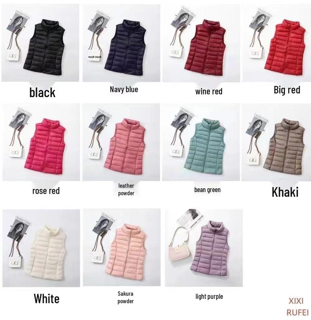 New Lightweight Slim Fit Down Vest for Women - Plus Sizes Available