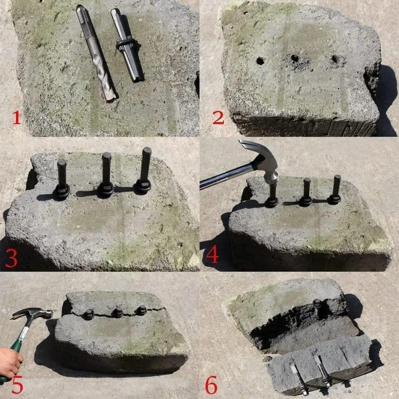 1Pc Wedge and Feather Shims Heavy Duty Stone Splitting Tools for Concrete Rock Stone Splitter Marble Granite Hand Tools