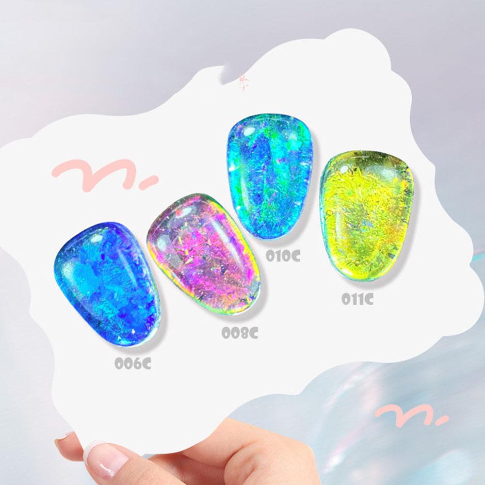 Crystal Fire Chameleon Nail Opal Flakes Iridescent Chrome Nail Powder Saprkly Chunky Glitter Mermaid Sequins Manicure Paillettes