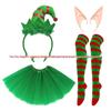 European & American Christmas Elf Headband: Adult Party Hair Accessories & Costume Set, 4-Piece