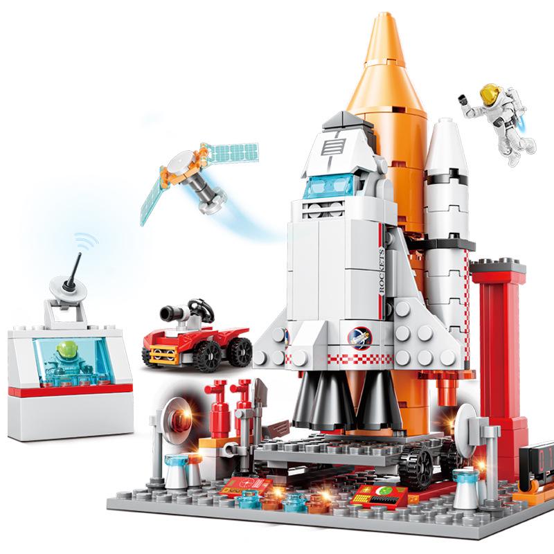 Compatible LEGO Space Rocket Building Blocks: Educational Boys' Assembly Model Toys